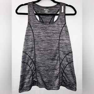 Reebok Activewear Contrast Trim Scoop Racerback Tank- Heather Gray/ Size Large